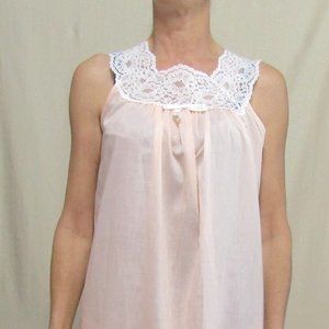 peach cotton short nighgown med